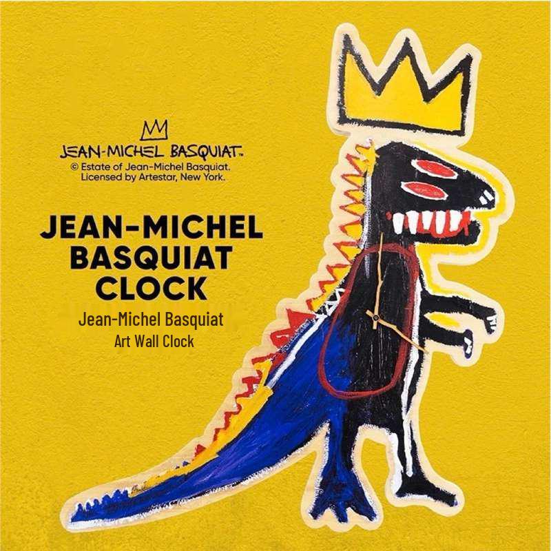Jean-Michel Basquiat Art Wooden Wall Clock by Pop Mart Standard