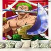 One Piece Roronoa Zoro Wall Tapestry Aesthetic Wall Hanging Printed Fabric Blanket Decorative Tapestries For Bedroom Living Room Home Decor