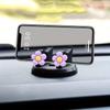 360° Rotating Purple Flower Car Phone Holder - ABS Material, Non-Slip Base with Floral Design for Dashboard Mount, Compatible with Smartphones