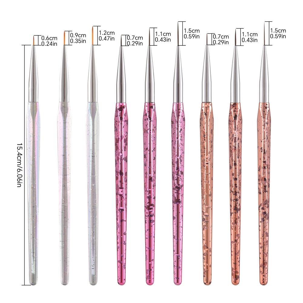 3PCS/Set French Stripe Nail Art Liner Brush Nail Elongated Lines Striping Drawing Painting Pen Professional Manicure DIY Tool
