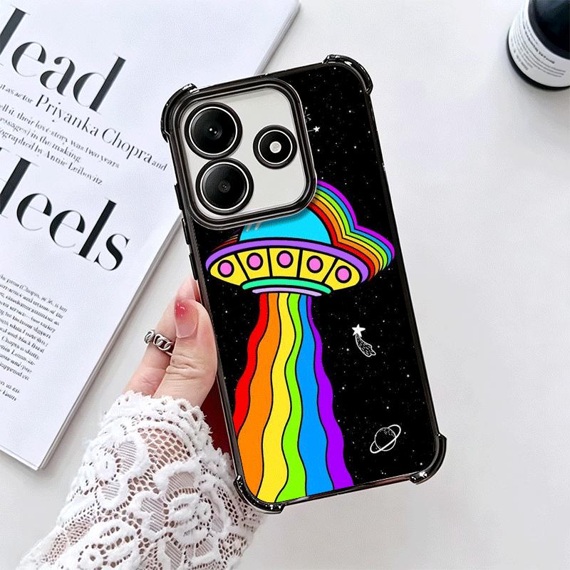 Funny Space UFO Alien Thing Soft Phone Case For Xiaomi Redmi Note 14 15 Pro Plus 13 12 11S 11T 5G 10 9S 9 Plating Anti-Fall Fund