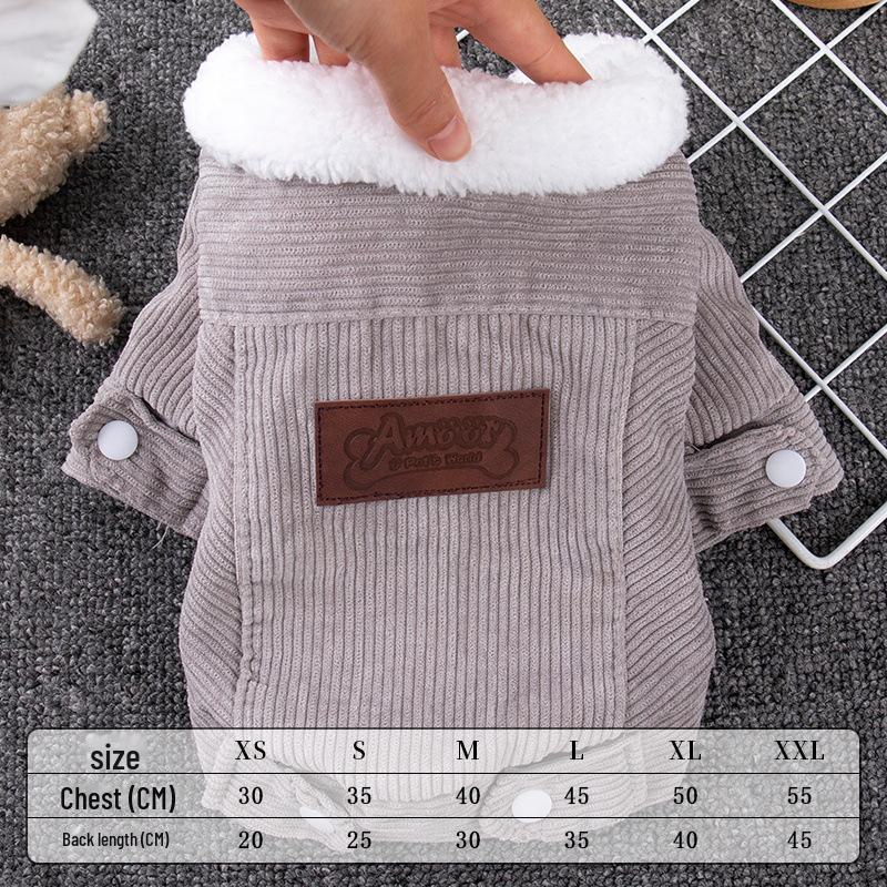 Autumn and Winter Plush Thickened Lambswool Vest for Small Dogs Warm CuteClothing