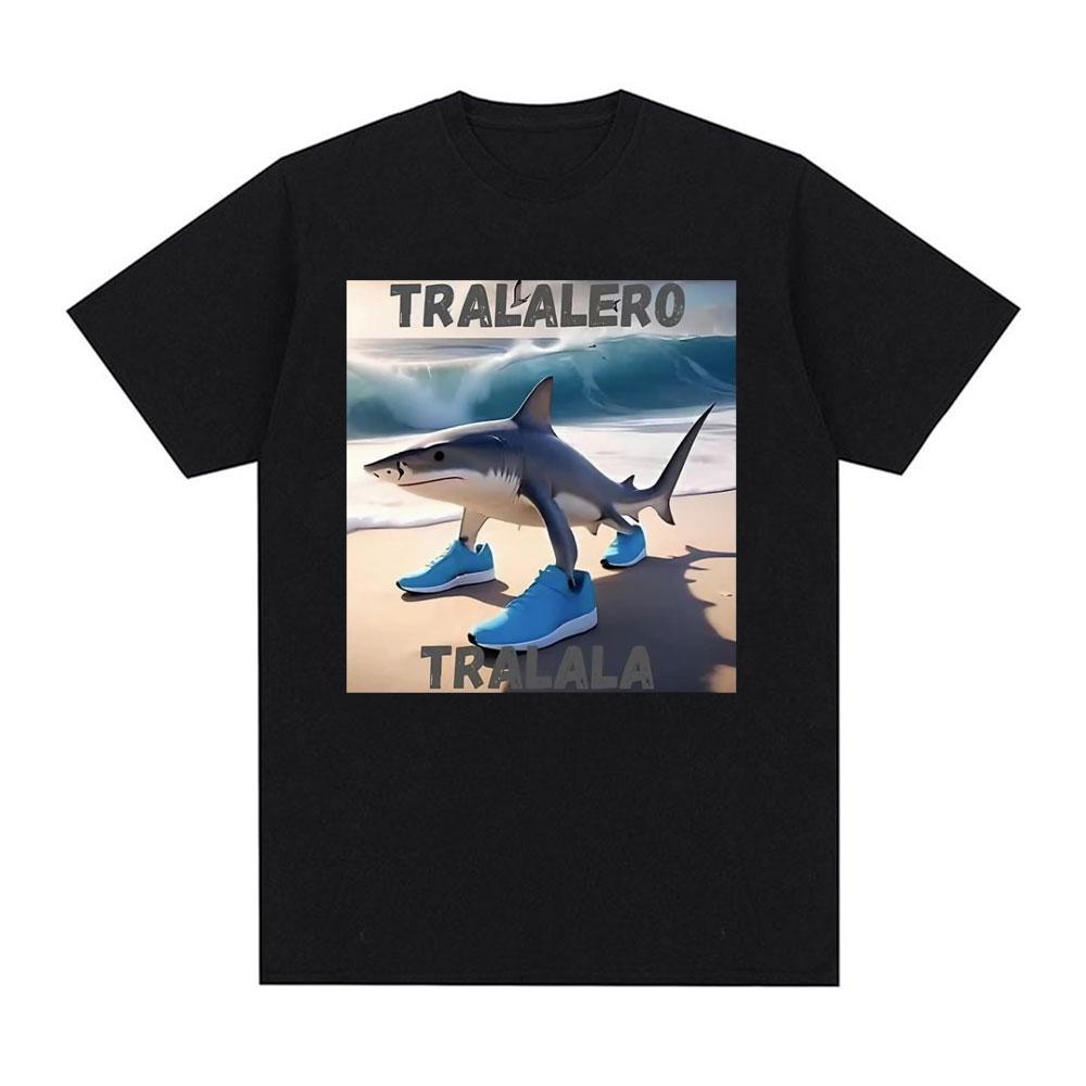 

Funny Tralalero Tralala Running Shark Meme T-shirts Unisex Retro Hip Hop Oversized T-shirt Men Casual Cotton O-Neck T Shirt T... 5XL