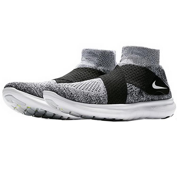 New Nike Free Rn Motion Flyknit 2017 'Black White' Women's 880846-001