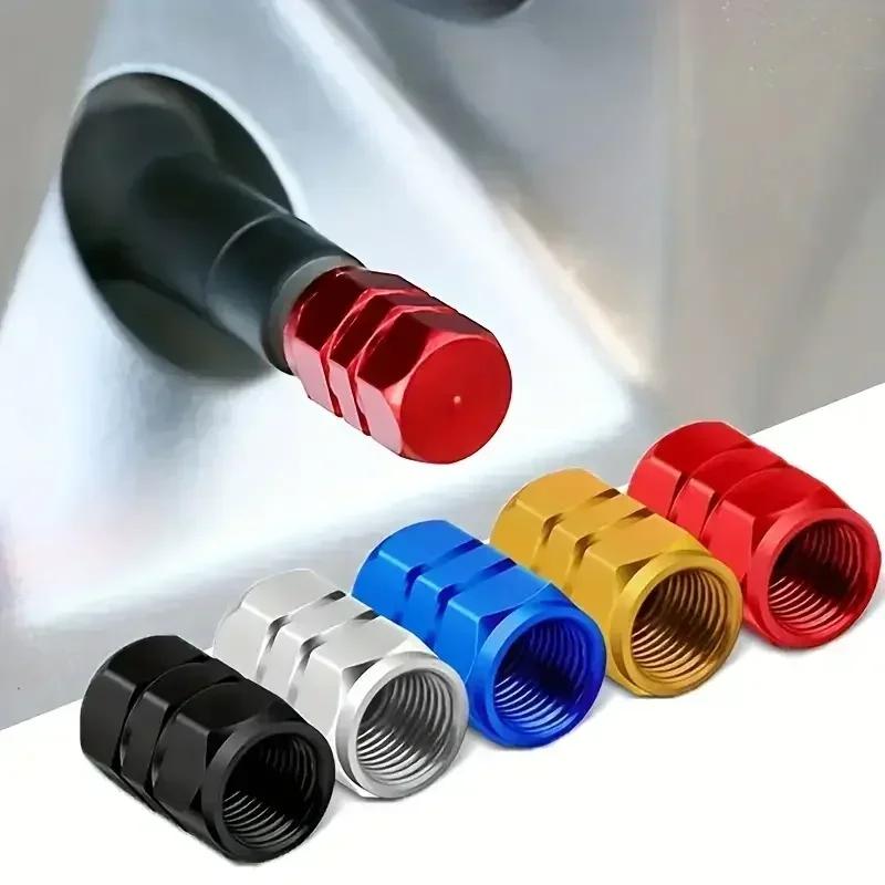 4Pcs Aluminum Tire Valve Caps – Durable Car & Motorcycle Wheel Rim Plugs for Tire Valve Stems (Nipple Covers)