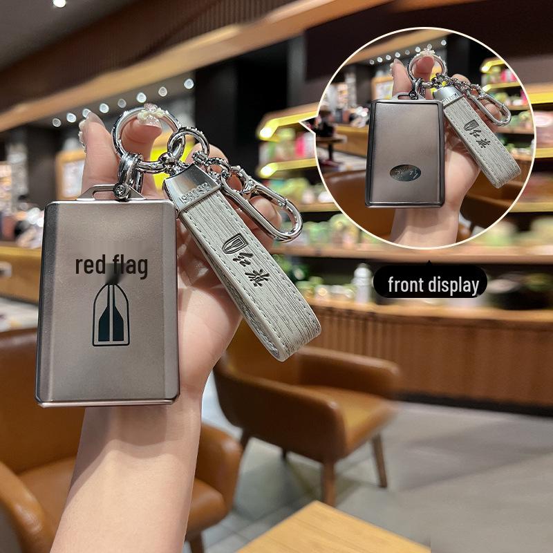 Elegant Key Case for Hongqi HS5/HS7/H5/H7: Stylish Men’s Car Card Holder with Buckle and Shell.