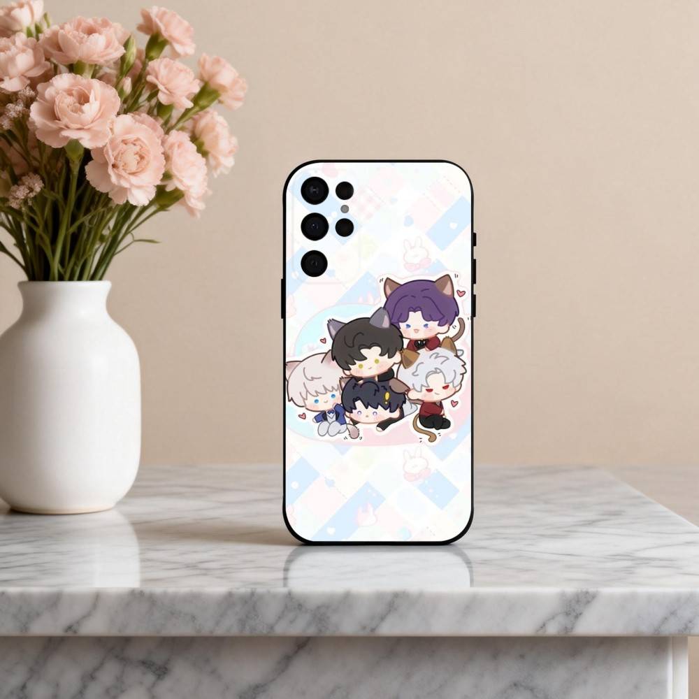 G-Game Cute Love And Deepspace  Phone Case For Samsung S25,24,23,22,30,21,10,9,Ultra,Plus,Lite,FE,4,5 G Soft Black Case Samsung S22plus5G
