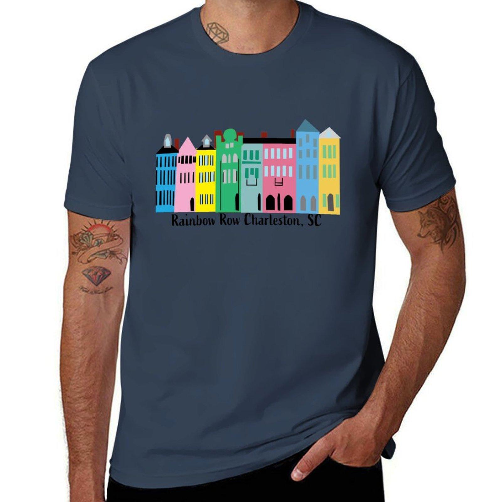 Rainbow Row Charleston SC TShirt Casual Trendy Streetwear Tee Shirt S