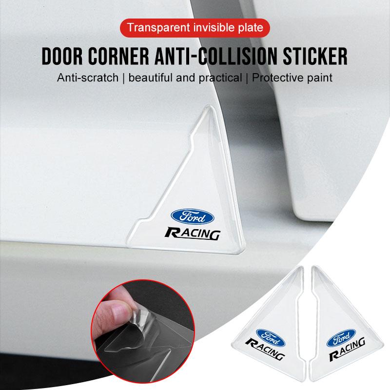 2Pcs Car Door Corner Cover Anti-Scratch Protection 3D Sticker For Ford Focus 2 3 mk3 Fiesta Ranger Mondeo Mustang Transit Fusion Kuga