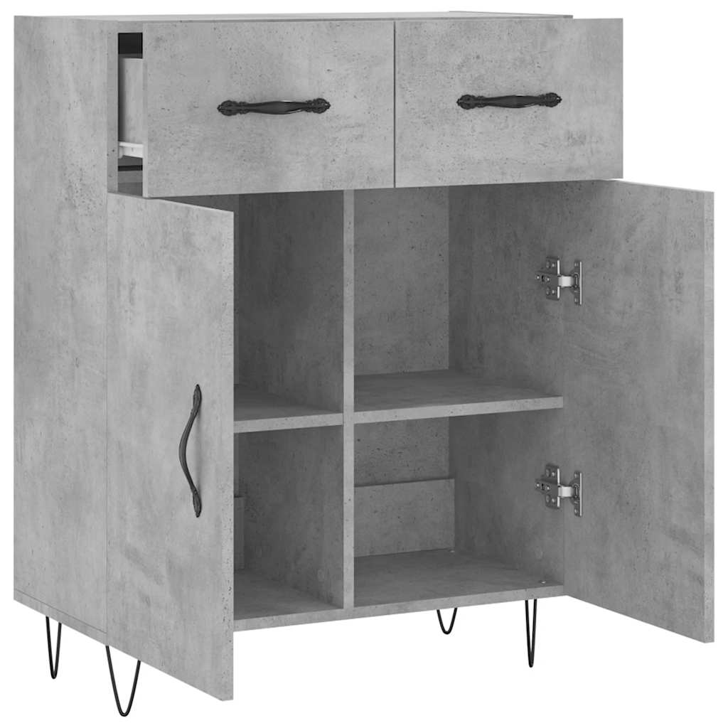 Sideboard Concrete Grey 69.5 x 34 x 90 cm Wood Based Panel