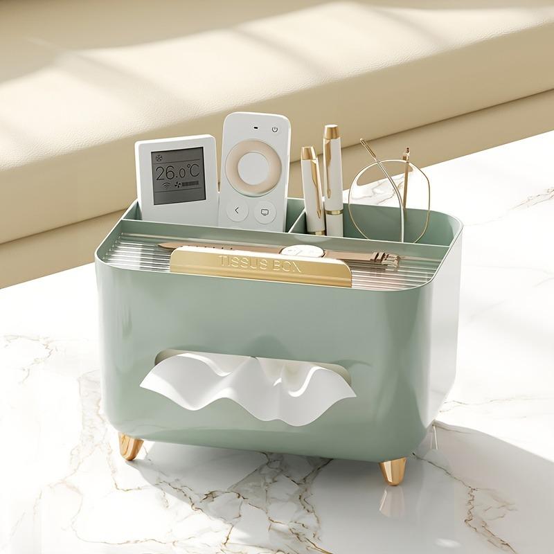 1pc Multifunctional Desk Organizer Tissue Boxes Remote Control And Miscellaneous Storage Box Car Desktop Tissue Holder