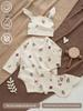 Autumn Pure Cotton Baby Romper Nordic Style Acorn Bodysuit: Infant Boneless Winter Base Layer