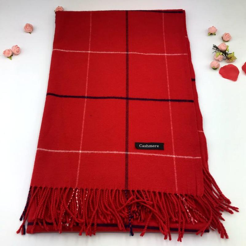

New autumn and winter plaid scarf women s winter fashion versatile thickened warm imitation cashmere scarf shawl 200cm