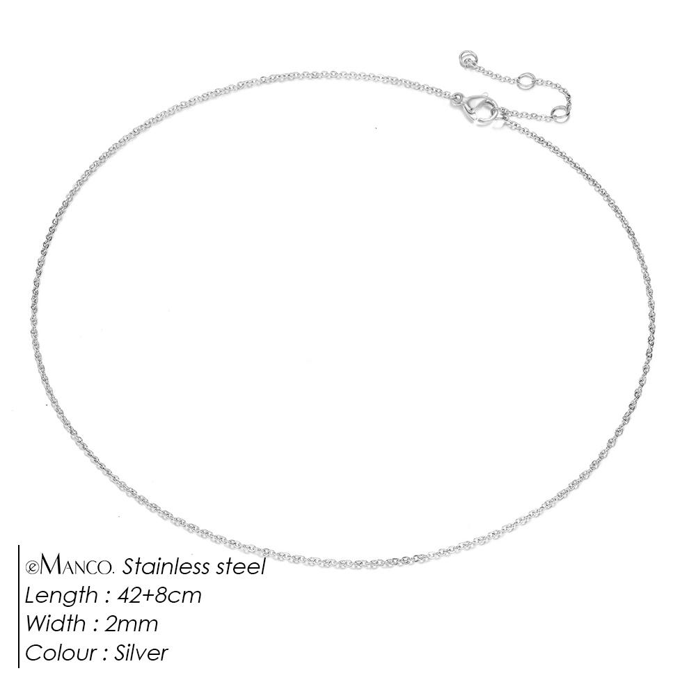 eManco Classic Fine Chain Necklace Stainless Steel Adjustable Women's Accessories Wholesale