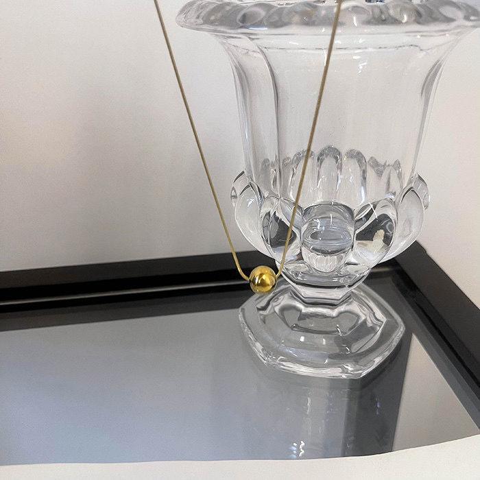 Titanium steel simple bead Pendant Necklace Collarbone Chain Personality Fashion Design Accessories Jewelry Girls Gift