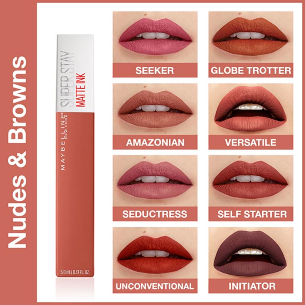 Maybelline New York Superstay Matte Ink Liquid Lipstick 118 Dancer 5ml Long Lasting Lip Color Non Transferable 16 Hour Wear Velvety Matte Finish