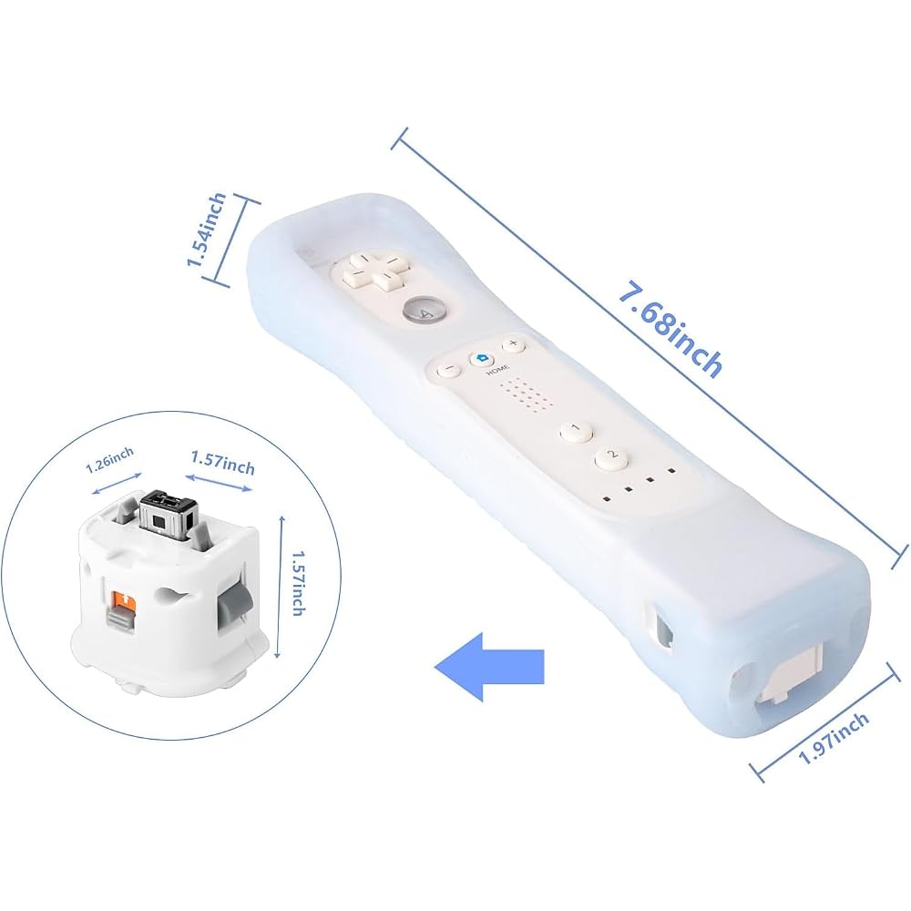 Wii Motion Plus Adapter Set of 2 Wii Remote Control Silicone Case Wii Remote Control Jacket Wii A...