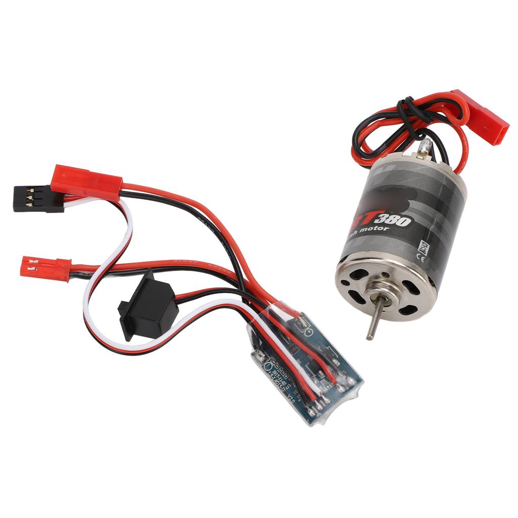 RC Brushed Motor ESC Professional 380 Stainless Steel Large Torsion 38T Brushed Motor with 30A Brush ESC JST Plug for 1/16 1/18 RC Car Boat