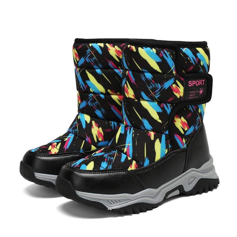 Autumn and winter velvet children's winter boots cold cotton boots women's shoes snow boots thickened boys boots cotton shoes warm snow shoes