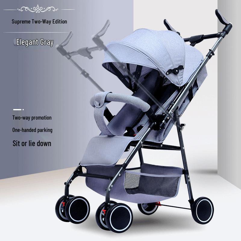 

Портативная детская коляска с высоким положением сиденья, двумя положениями, амортизацией и складыванием одной кнопкой
