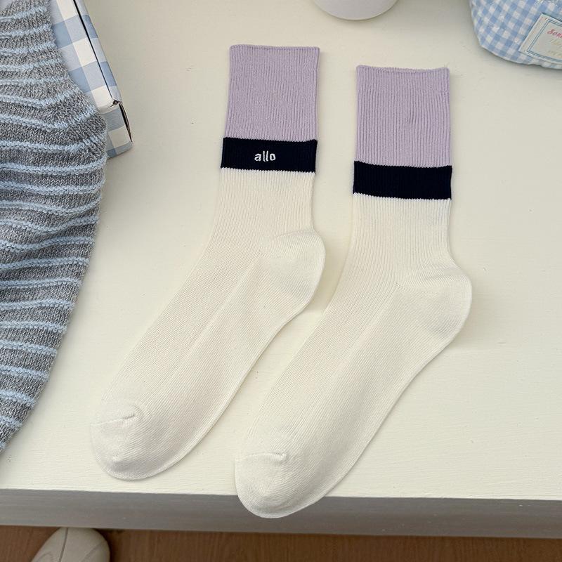 Spring and Summer Children s Knee-Length Combed Cotton Socks in Colorful Designs - Sweetly Gathered Socks - Long Socks - Versatile Socks 1 pair