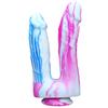Two-pronged Mixed Color Silicone Double-headed Penis Size Fake Penis Female Anal Plug Masturbation Device Adult Products