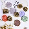 Three-Dimensional Engraved Brass Wax Seal Stamp Head with Frosted Irregular Multi-Layer Design