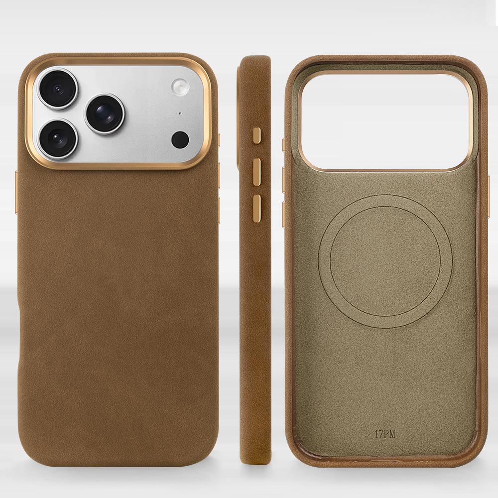 

Official For Magsafe Leather Matte Magnetic Phone Case For iPhone 17 Pro Max Wireless Charging Shockproof Soft Cover With Box iPhone Air