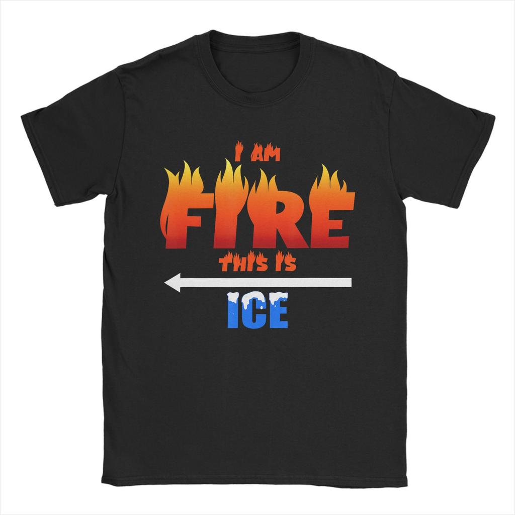 Funny Ice and Fire Costume Halloween () Cotton T Shirt For Unisex Summer Streetwear T Shirts O Neck Harajuku Tee Shirt