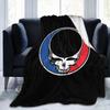 Skull Black Throw Blanket Ultra Soft Warm Cozy Fleece Blankets Portable Lightweight Flannel Blanket for Bed Sofa Travel