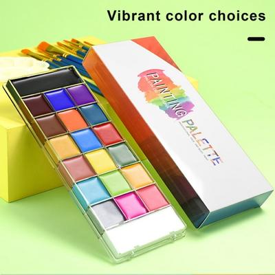 20 farieb paleta farieb na tvár s 10 štetcami maľovacia krémová Halloweenska Vianočná Cosplay párty Body Art