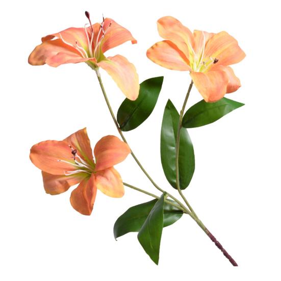 Artificial Lily Flower with 3 Heads Full Blooms Real Touch Fake Lily Flower