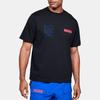 Under Armour Round Neck Loose Straight Sports T-Shirt Men Tops Black 1359714-001