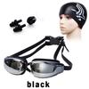 Shenyu Anti-Fog HD Swim Goggles Set: Includes Electroplated Goggles, Silicone Nose Clip, Earplugs, and PU Swim Cap.