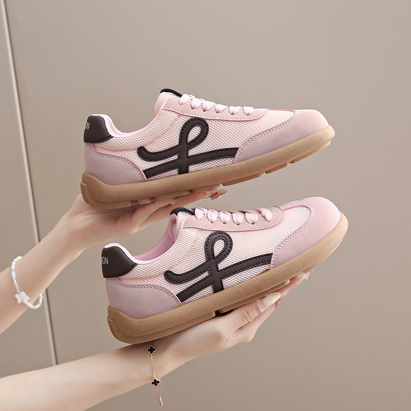 Modetrend Damenschuhe College-Stil Weite Zehenpartie Weiche Bequeme Flache Freizeitschuhe Outdoor Lässige Sportschuhe Damen Sneaker