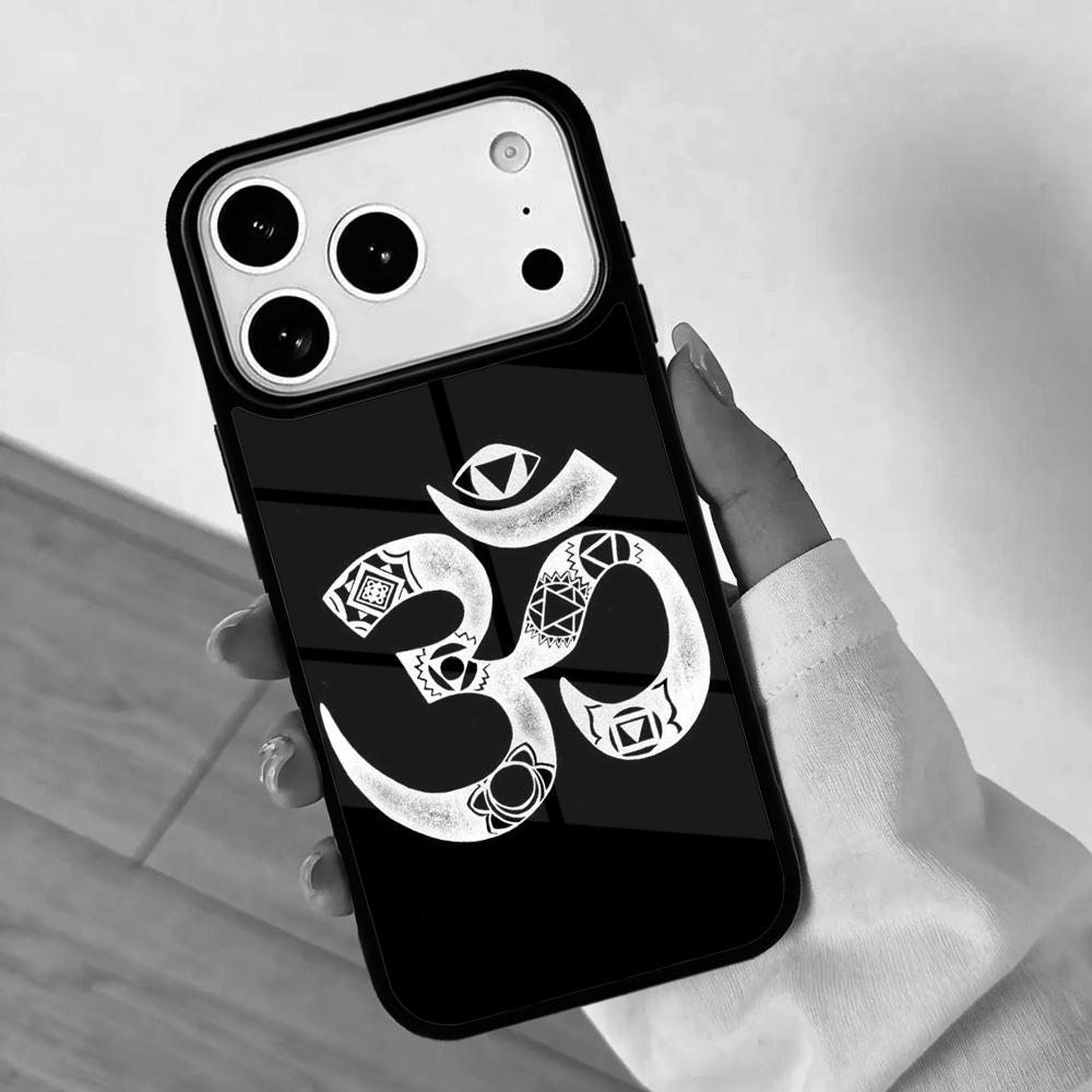 Om Yoga Symbol Hindu Logo Handyhülle für IPhone 17 AIR 16pro Max 15 14 13 12 11 Bumper Hülle