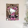 Hello Kitty Wild Fashion Tapestry Pink Zebra Floral Polyester Wall Hanging Bedroom Living Room Party Decor Wall Art Flat Print