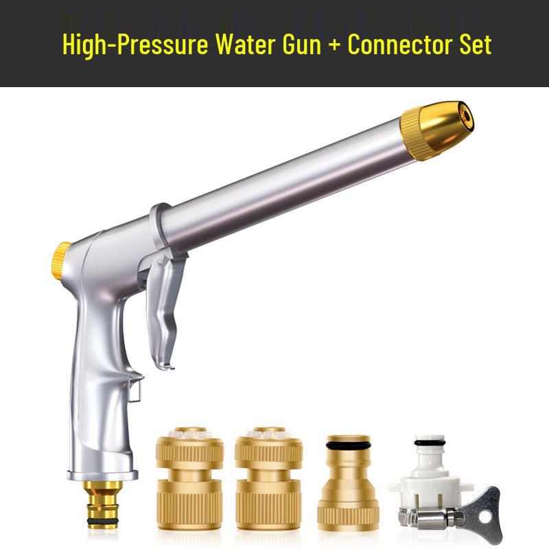 High-Pressure Car Wash & Garden Hose Nozzle with Brush - Multi-functional for Rinsing, Watering, and Cleaning.