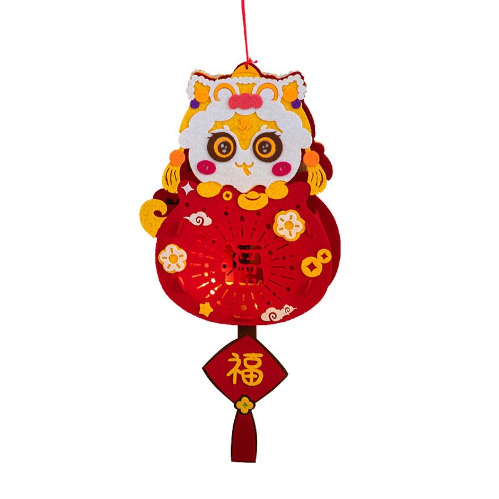 Cartoon Handheld Lantern Handmade Lantern Material Package  Children's Gift