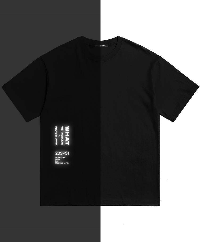 Wihaebeueoteil Reflective Side Logo Tshirts (Black)