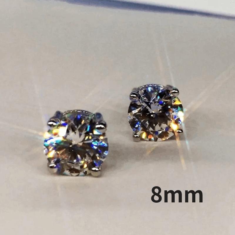Hot Simple Stud Earrings for Women 3mm/4mm/5mm/6mm/8mm Round CZ Stone Silver Color Ear Piercing Earrings Trendy Jewelry