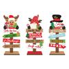 3PCS Desktop Christmas Tree Santa Claus DIY Decoration Wooden Christmas Signs Plaque Xmas Decoration