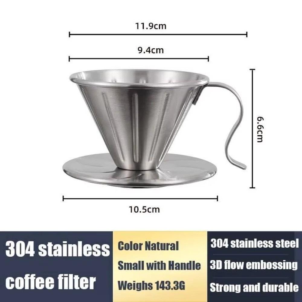 

V01 V02 Coffee Dripper Barista Pour Over Hand Brewed Drip Coffee Filter Cup Coffee Filter Stainless Steel Coffee Brewing Cup