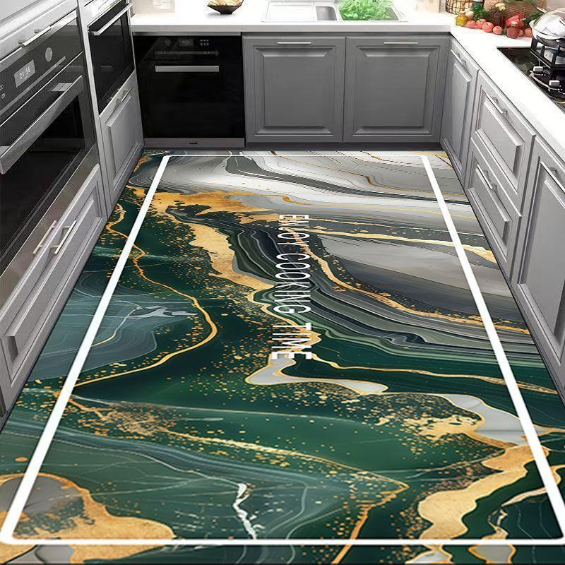 Küchenspezifische Kieselgur-Bodenmatte, saugfähig, rutschfest, Haushaltsteppich, strapazierfähige Auslegeware, zuschneidbar.