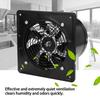 190mm 40W 220V Wall Mounted Exhaust Fan Low Noise Home Bathroom Kitchen Garage Ventilation (Black)
