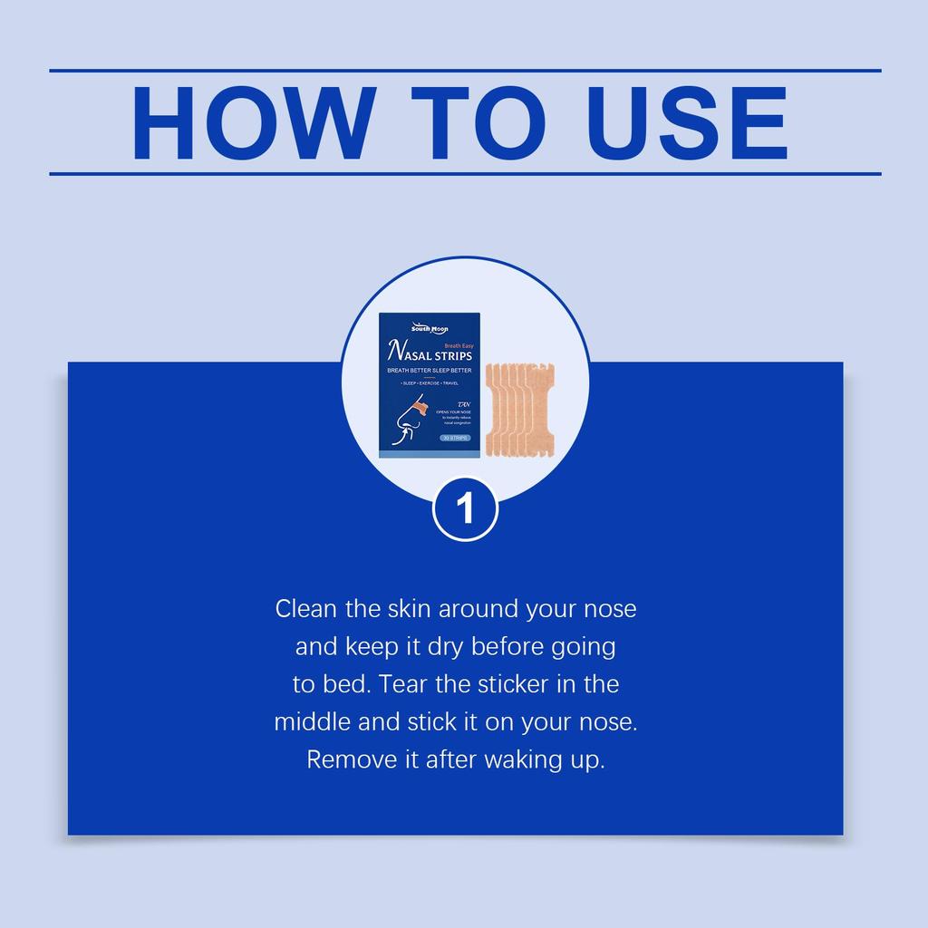 South Moon Nasal Care Patches Quiet Sleep at Night Comfort for Your Nose Gentle Care for Your Nose For Use on the Nose 30pcs