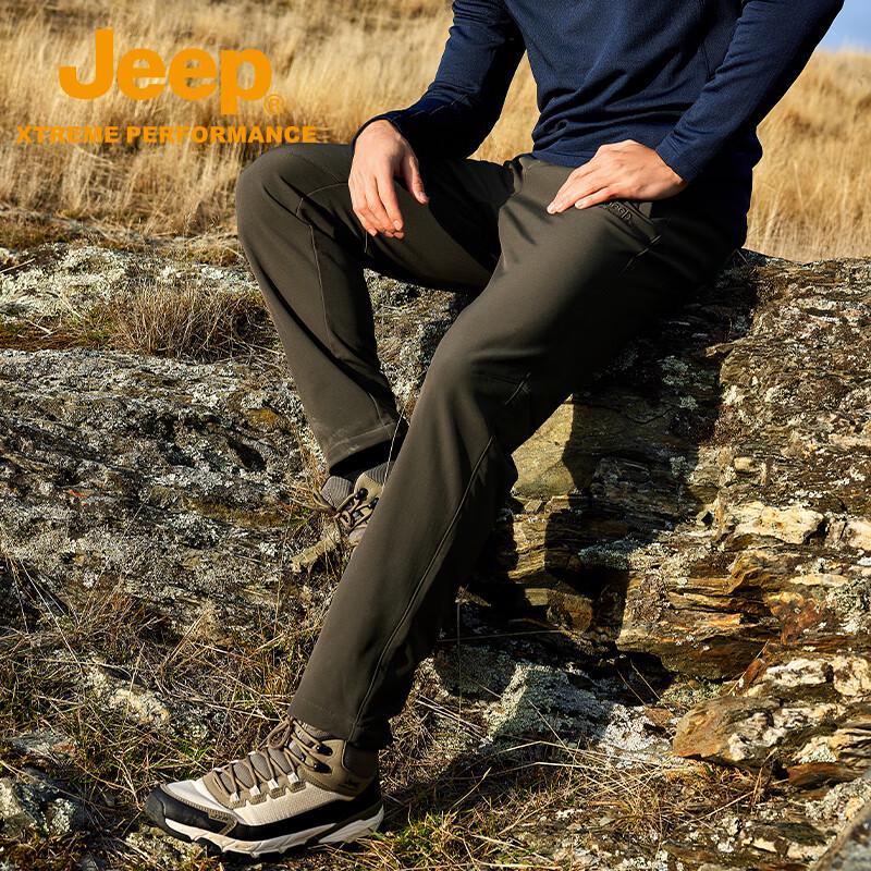 Jeep Men's Waterproof Warm Double-Sided Fleece Soft Shell Pants