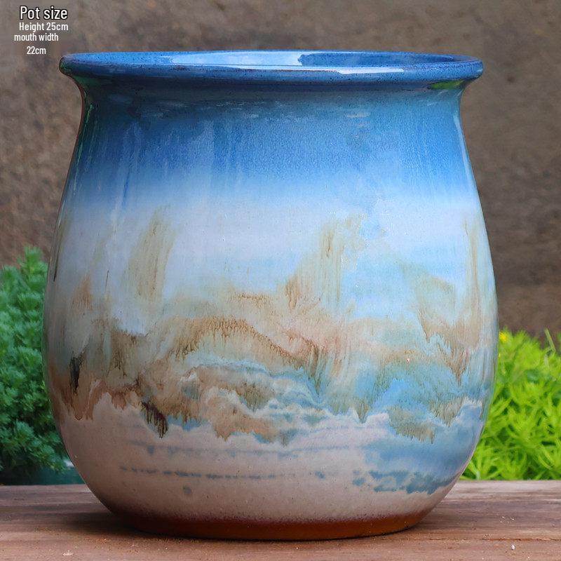 Yixing Handmade Square Mouth Coarse Pottery Planter - Large Succulent Flower Pot with Old Branch Design and Jade Pendant.