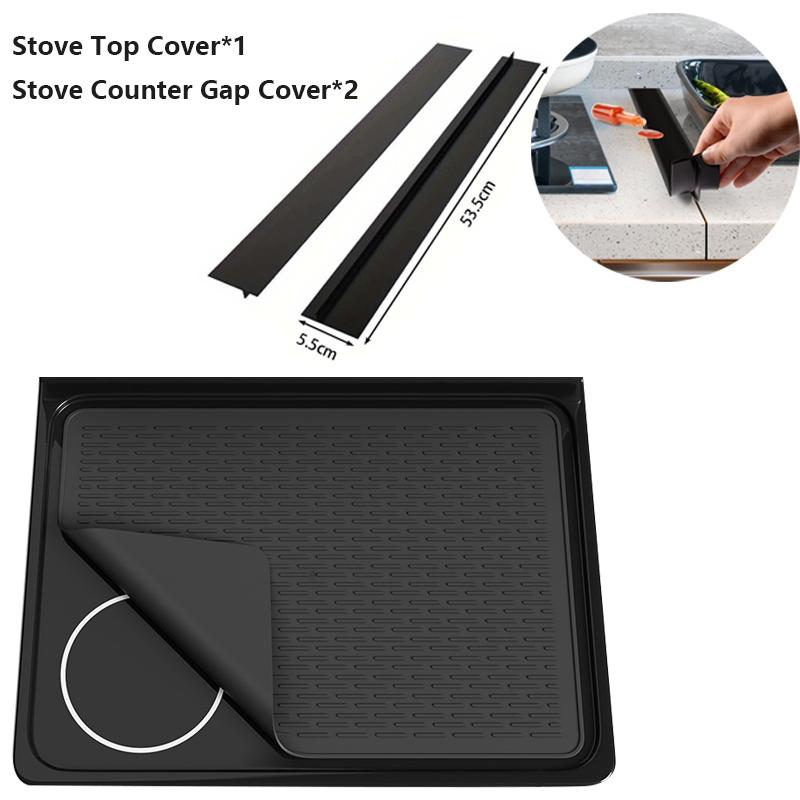 Stove Top Cover for Electric Stove -Silicone Stove Mat for Glass Top Heat-Resistant Cover Protector Dish Drying Mats For Kitchen