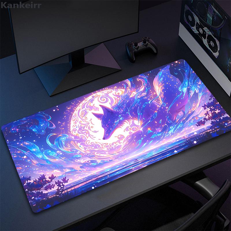 XXL Cute Mouse Pad Kawaii Fox Table Mat Mousepad Computer Pads xcm Big Desktop Mats Large Gamer Mouse Pads Keyboard Deskmat